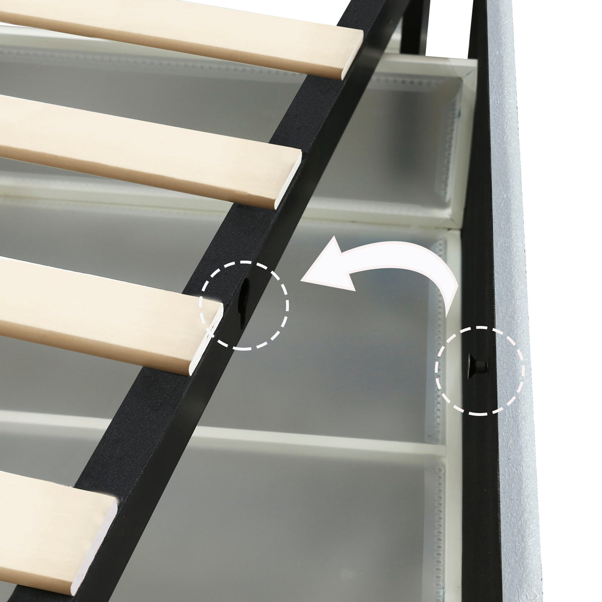 Anda - Boucle Upholstered Platform Bed With Patented Drawers Storage - Ivory by House & Home Furniture | Bel Furniture