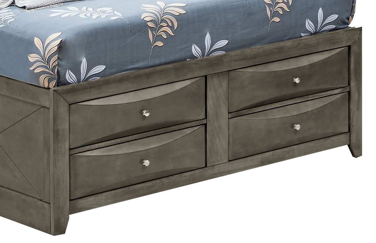 Modern Design Storage Bed With Bookcase Headboard