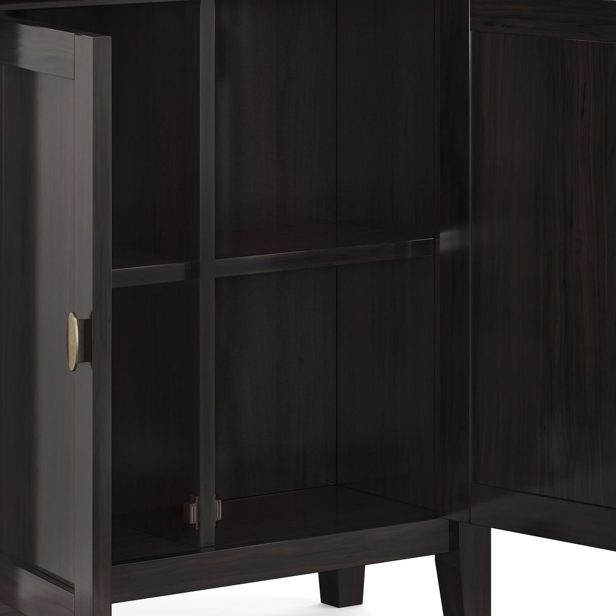 Redmond - Low Storage Cabinet - Hickory Brown by Simpli-Home | Bel Furniture