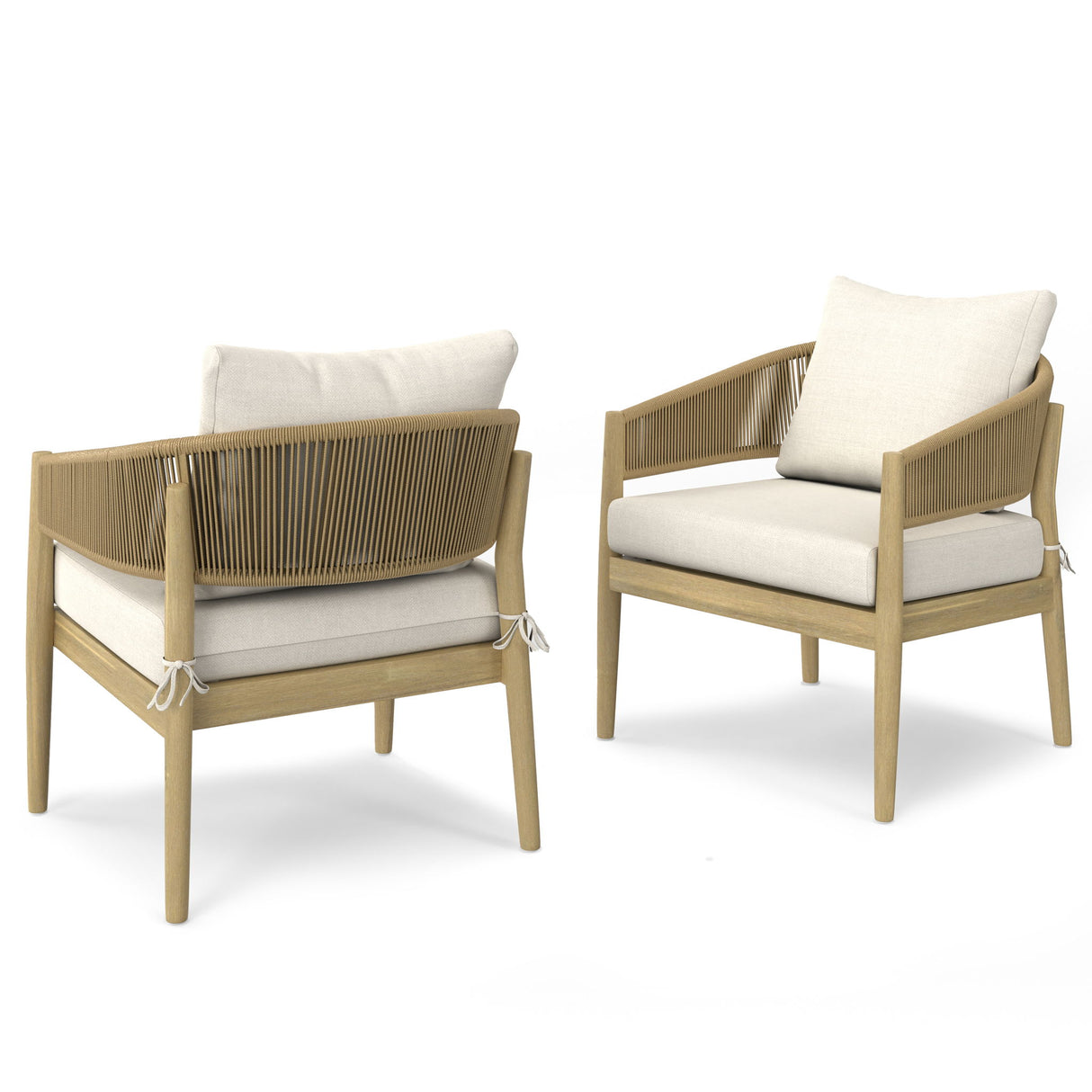 Bayshore - Outdoor Conversation Chair (Set of 2) - Natural by Simpli-Home | Bel Furniture