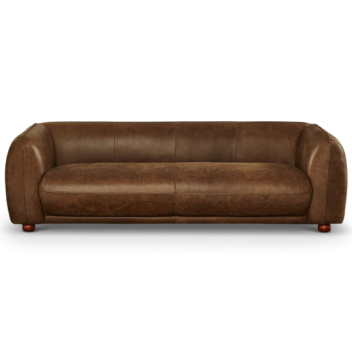 Marlon - Luxury Italian Leather Sofa - Brown / Rustic