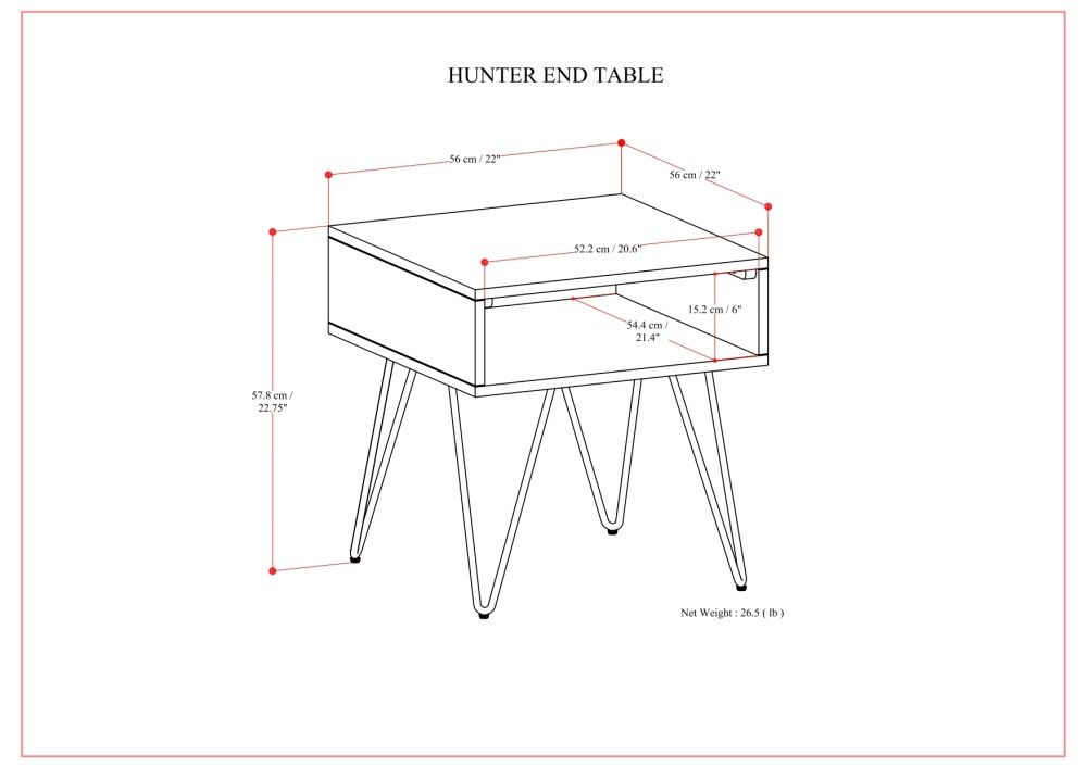 Hunter - End Table - Wood by Simpli-Home | Bel Furniture