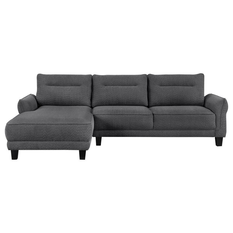 Caspian - Upholstered Curved Arm Chaise Sectional Sofa by Coaster Fine Furniture | Bel Furniture