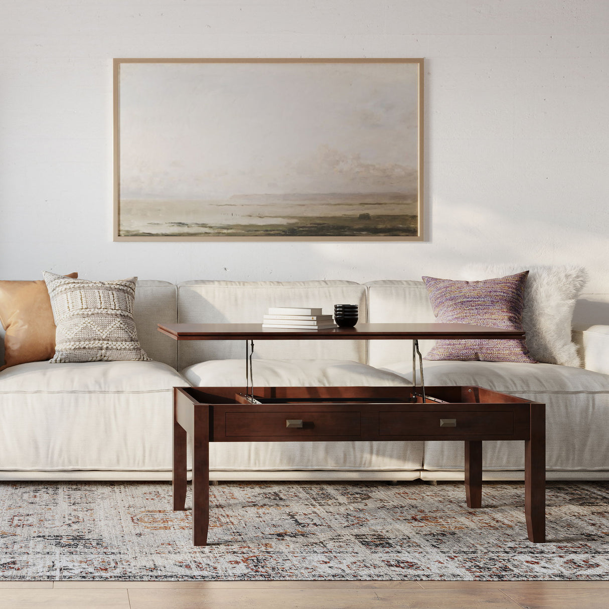 Artisan - Lift Top Coffee Table - Russet Brown by Simpli-Home | Bel Furniture