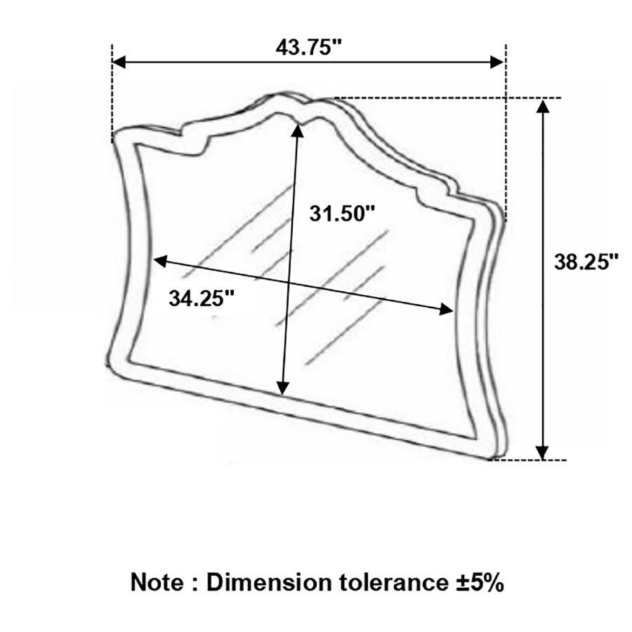 Antonella - Upholstered Dresser Mirror by CoasterElevations | Bel Furniture