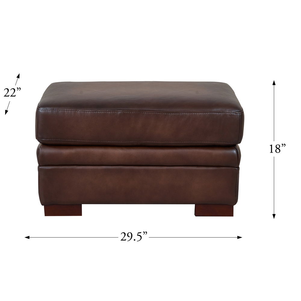 Brookfield - Leather Ottoman - Caramel by Hydeline Furniture | Bel Furniture