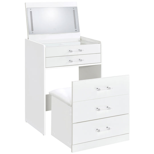 Danbury - 3-Drawer Makeup Vanity & Stool Set White by Coaster Fine Furniture | Bel Furniture
