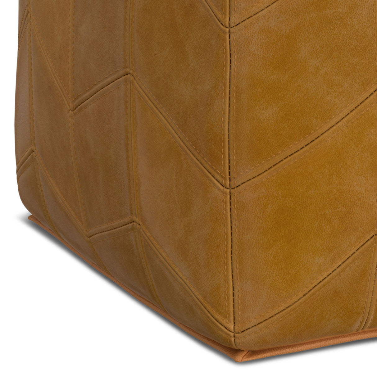 Morden - Square Pouf - Brown by Simpli-Home | Bel Furniture