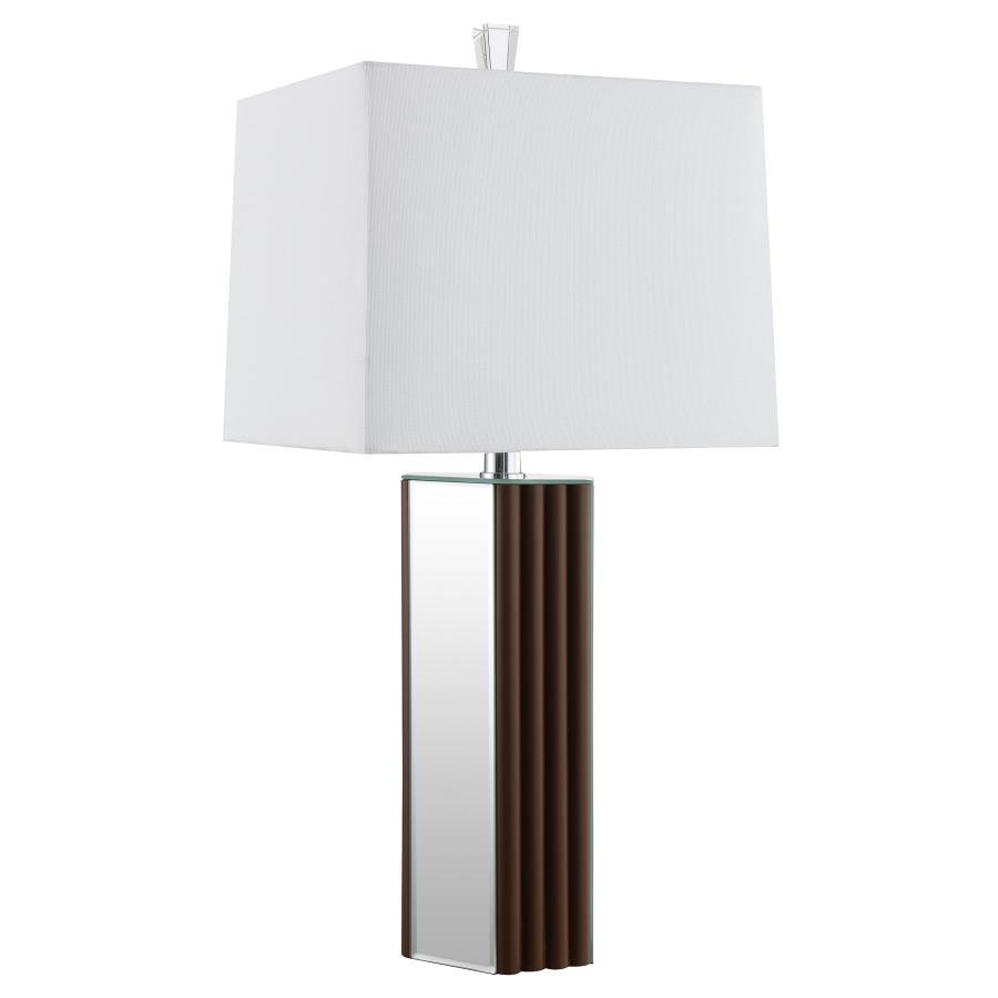 Elena - Square Tapered Mirrored Lamp Dark Brown Table Lamps by Coaster Fine Furniture | Bel Furniture