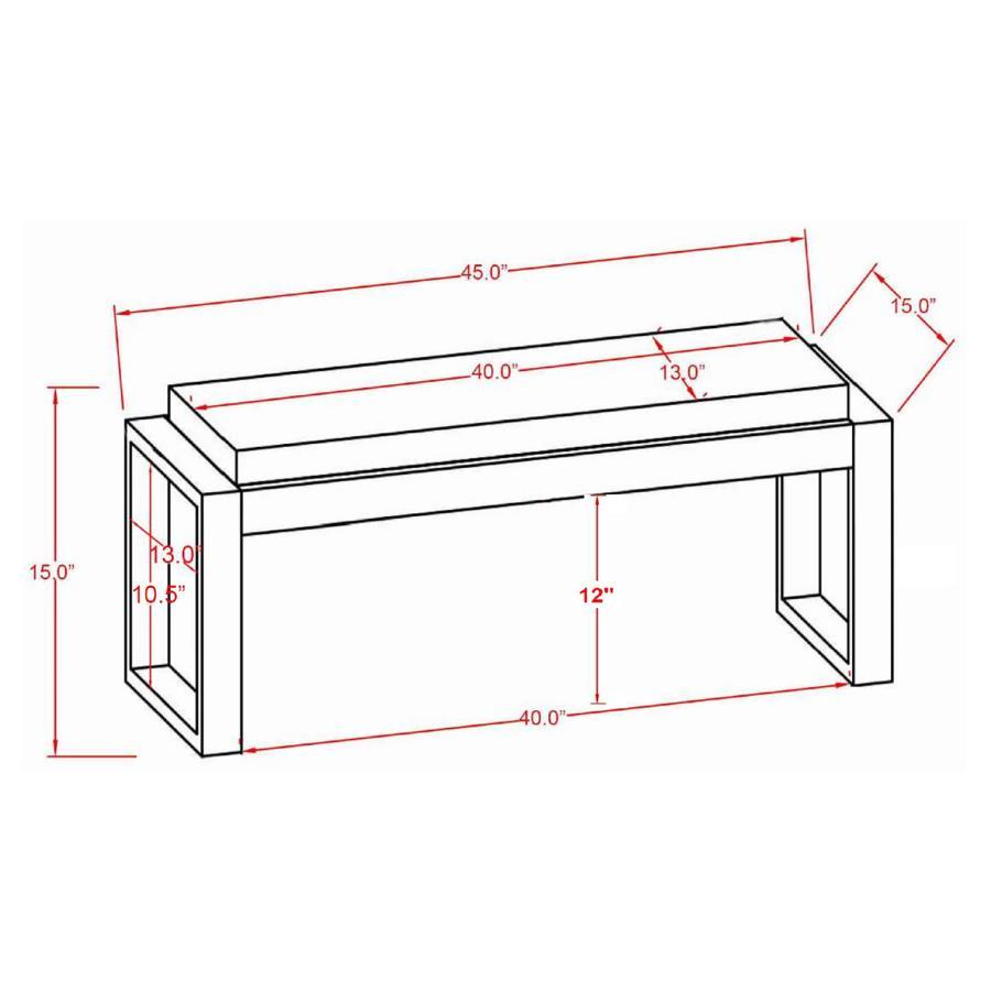 Aiden - Fabric Upholstered Accent Bench - Distressed White by CoasterEveryday | Bel Furniture