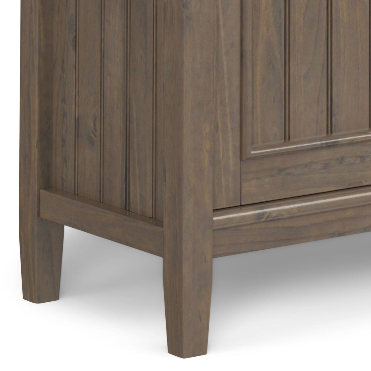Lev - Low Storage Cabinet - Smoky Brown by Simpli-Home | Bel Furniture