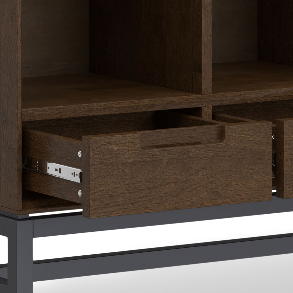 Banting - 9 Cube Bookcase With Drawers - Walnut Brown by Simpli-Home | Bel Furniture