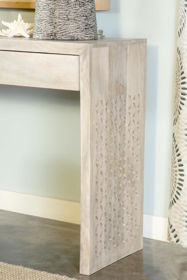 Rickman - 2-Drawer Wood Entryway Console Table - White Washed by CoasterEssence | Bel Furniture
