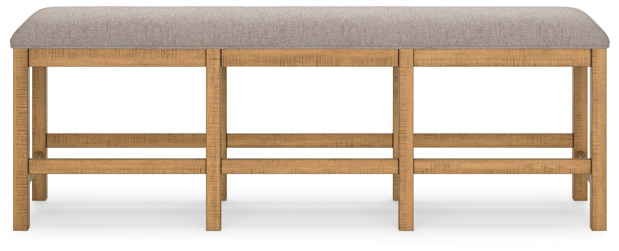 Havonplane - Brown - XL Counter Height Upholstered Dining Bench by Signature Design by Ashley® | Bel Furniture