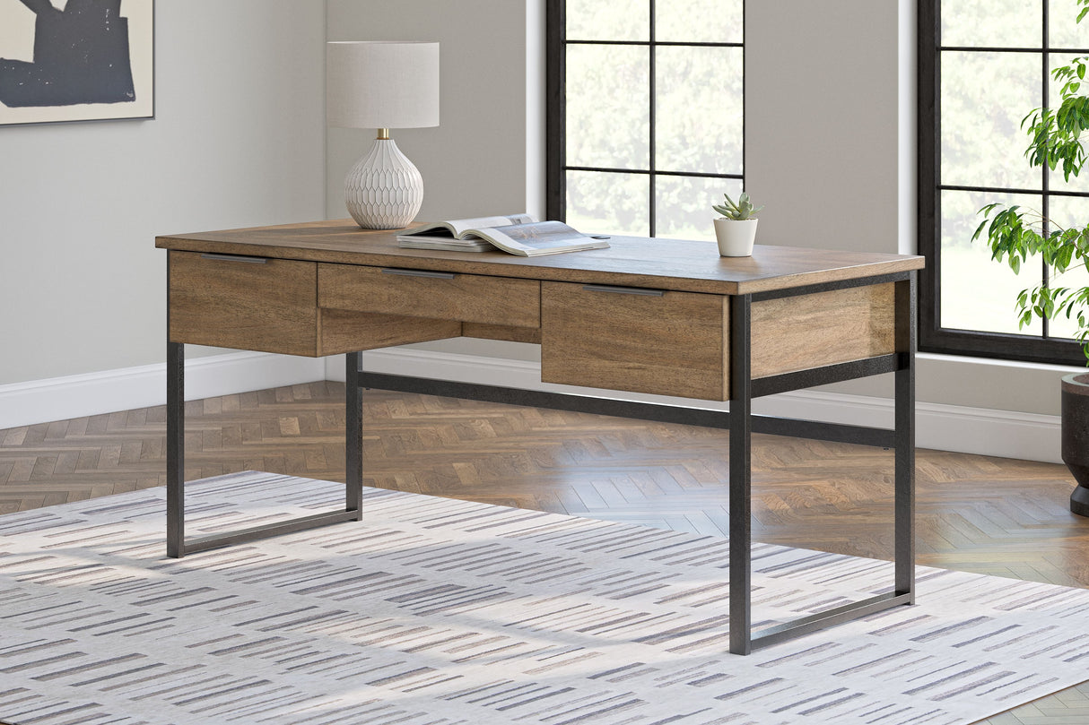 Montia - Light Brown - Home Office Desk by Signature Design by Ashley® | Bel Furniture