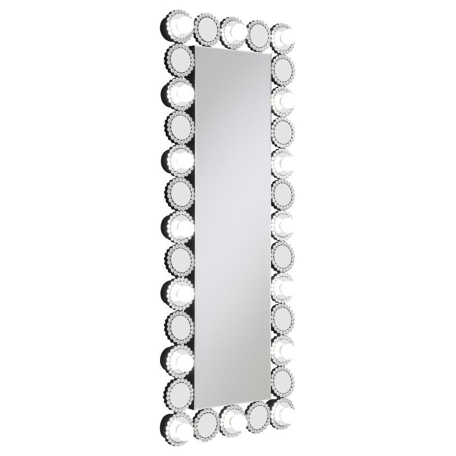 Aghes - Wall Mirror With Lighting - Silver by CoasterElevations | Bel Furniture