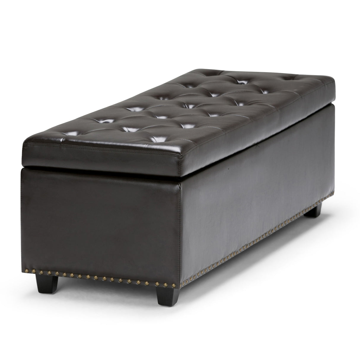 Hamilton - Storage Ottoman - Coffee Brown by Simpli-Home | Bel Furniture