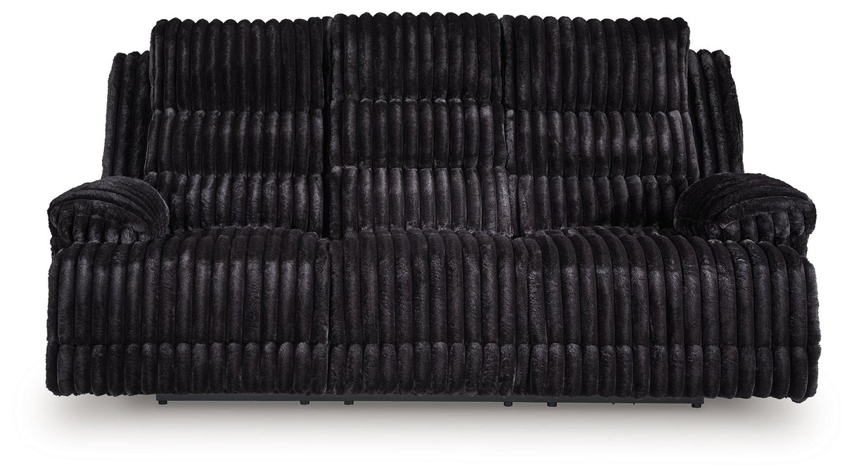 Rhine Falls - Onyx - Reclining Power Sofa With Drop Down Table by Signature Design by Ashley® | Bel Furniture