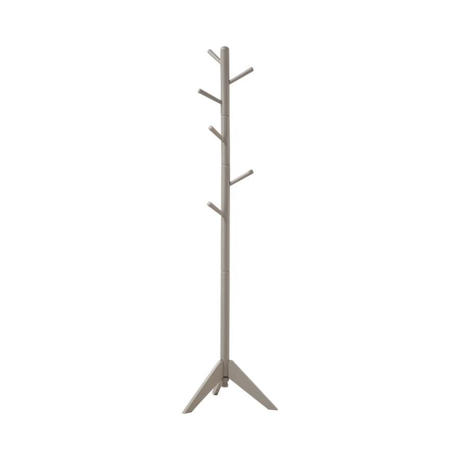 Devlin - 6 Hook Freestanding Wood Coat Rack Hat Hanger Pearl Silver by CoasterEveryday | Bel Furniture