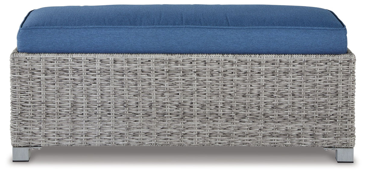 Naples Beach - Light Gray - Bench with Cushion by Signature Design by Ashley® | Bel Furniture