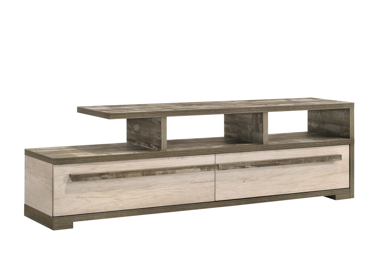 Patterson - TV Stand - Weathered White by Crown Mark | Bel Furniture