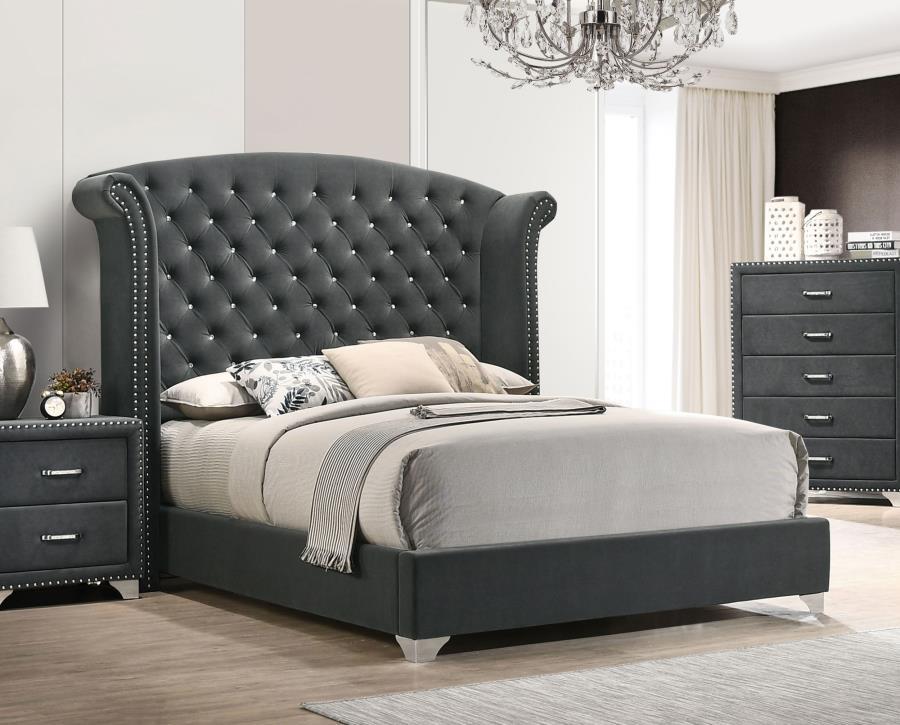 Melody - Upholstered Wingback Bed by CoasterEveryday | Bel Furniture