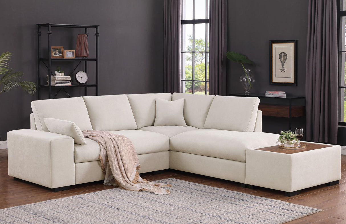 Joshua - 100" Sectional Sofa with Right Facing Chaise and Console Ottoman by Lilola Home | Bel Furniture