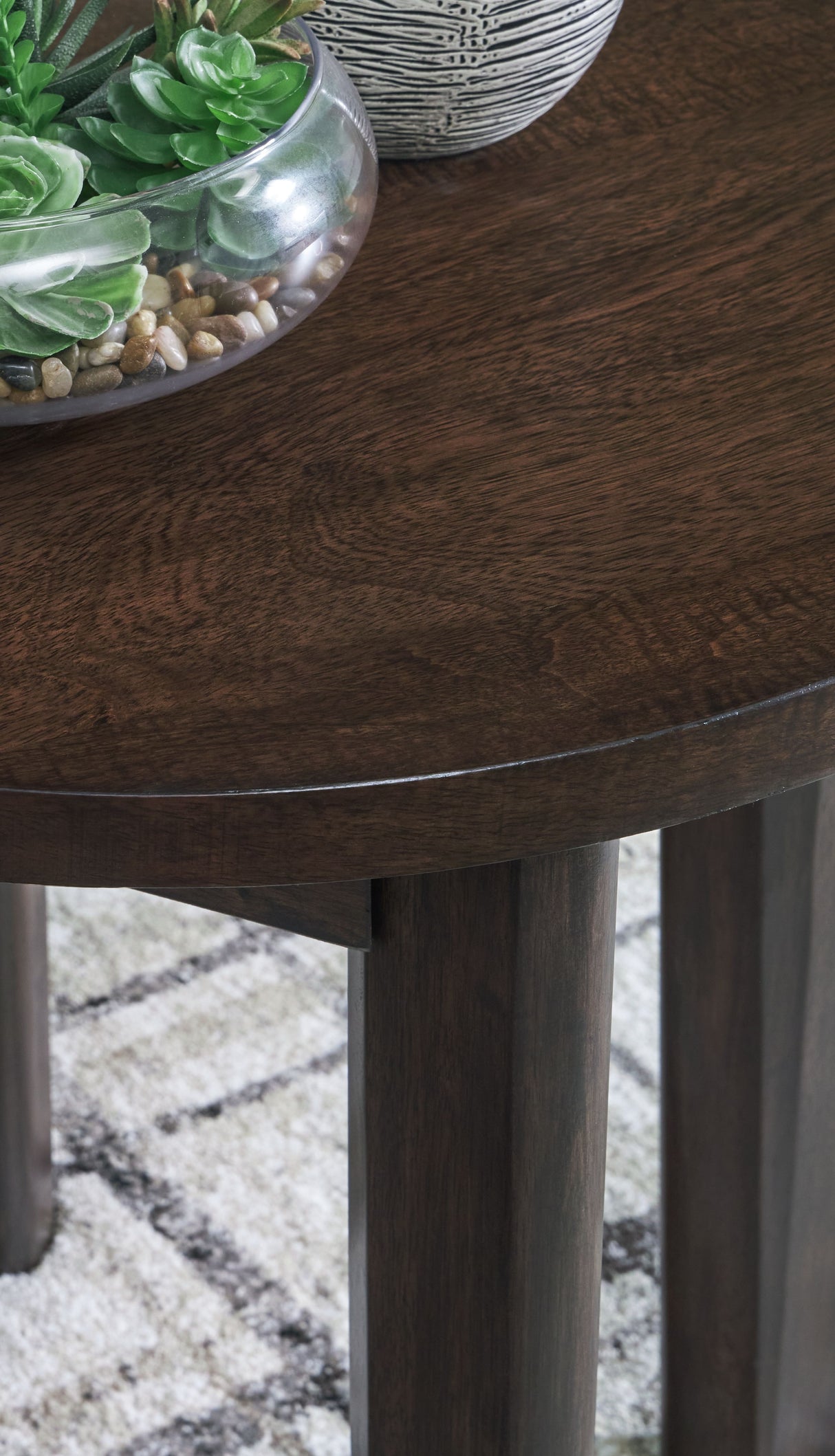 Korestone 2 - Dark Brown - Round End Table by Signature Design by Ashley® | Bel Furniture