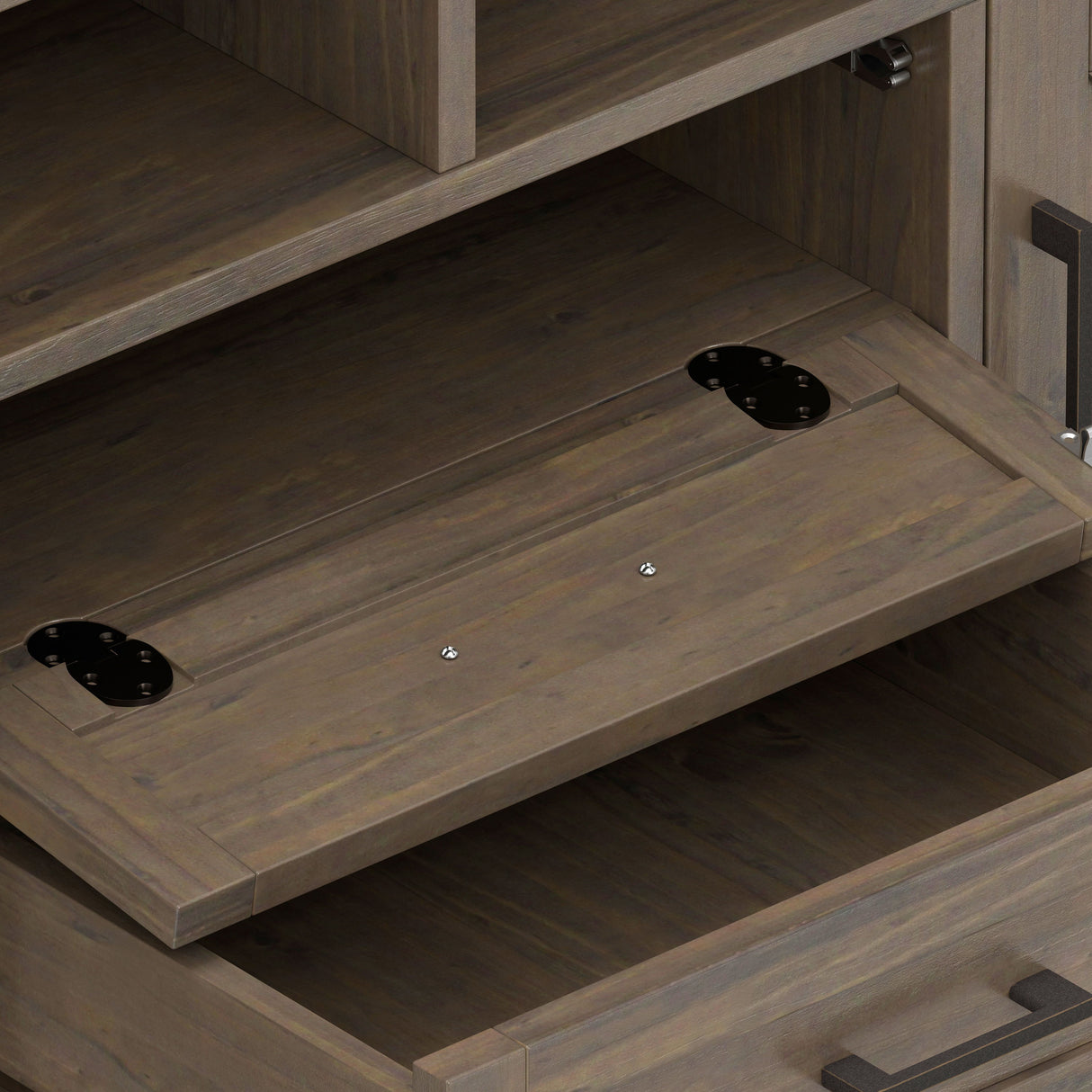 Ela - TV Media Stand - Smoky Brown by Simpli-Home | Bel Furniture