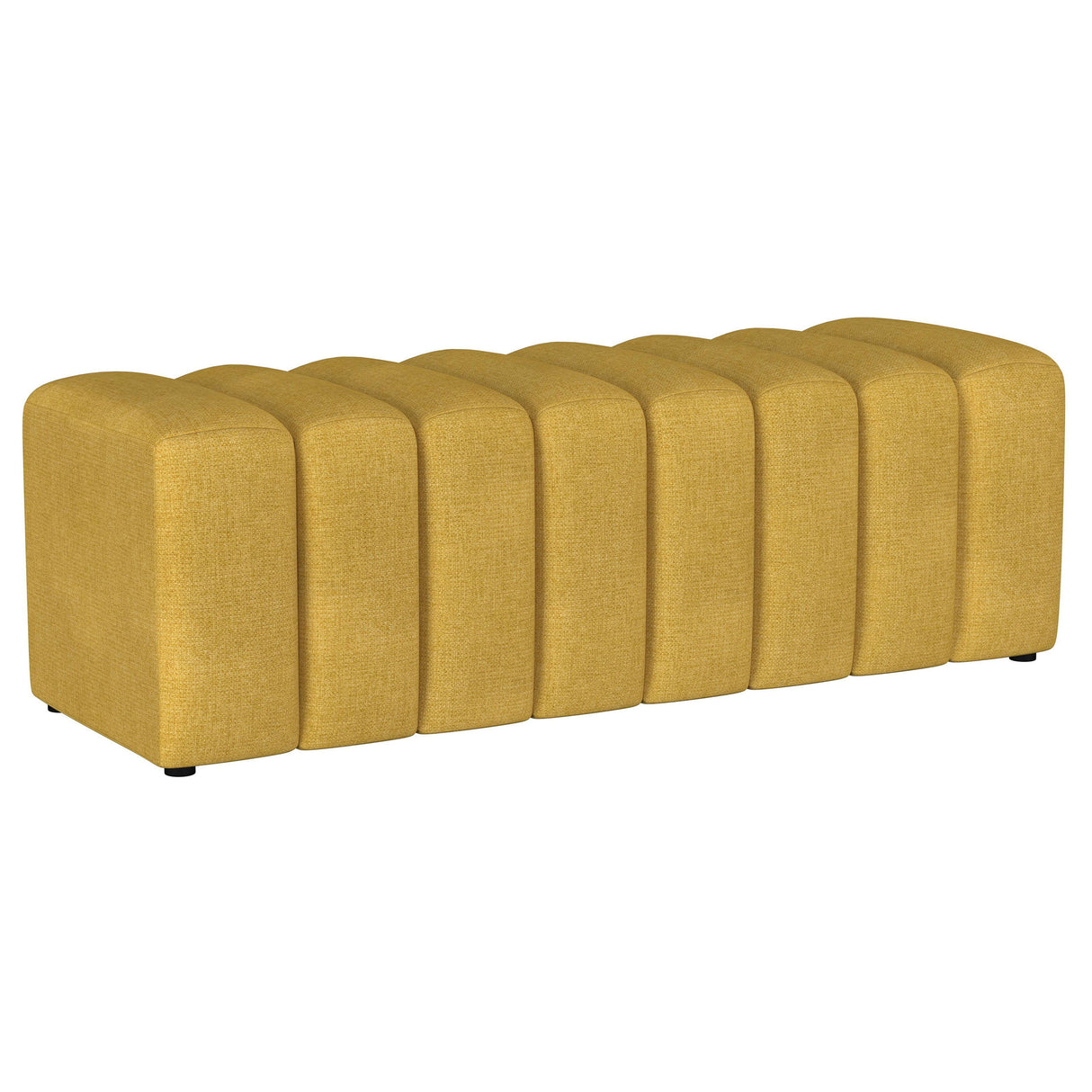 Summer - Fabric Upholstered Tufted Accent Bench Yellow by Coaster Fine Furniture | Bel Furniture