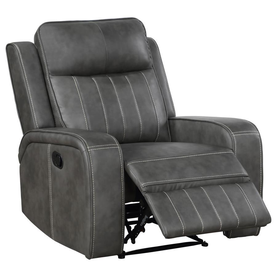Raelynn - Upholstered Track Arm Recliner by Coaster Fine Furniture | Bel Furniture