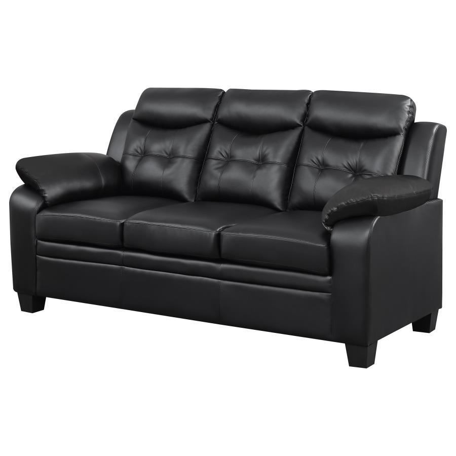 Finley - Upholstered Padded Arm Tufted Sofa - Black by CoasterEveryday | Bel Furniture