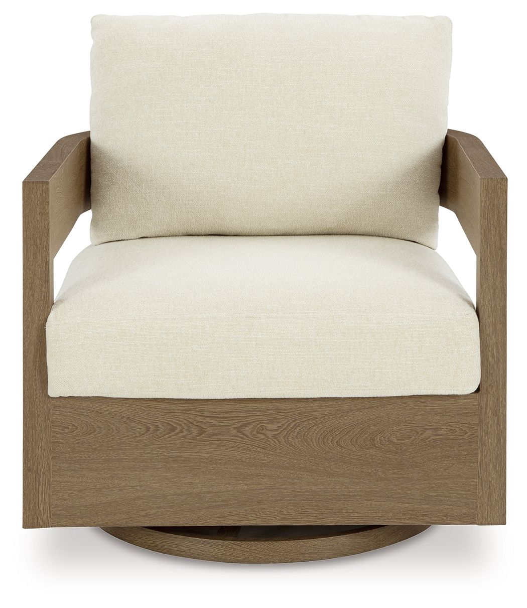 Serene Bay - Dark Brown / White - Swivel Glider Chair With Cushion by Signature Design by Ashley® | Bel Furniture
