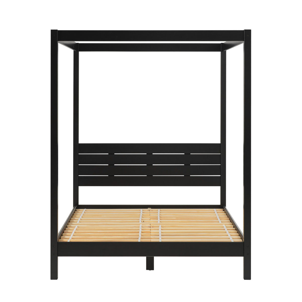 Canopy Bed Frame Modern Minimalist Boho Black Queen by Walker Edison | Bel Furniture