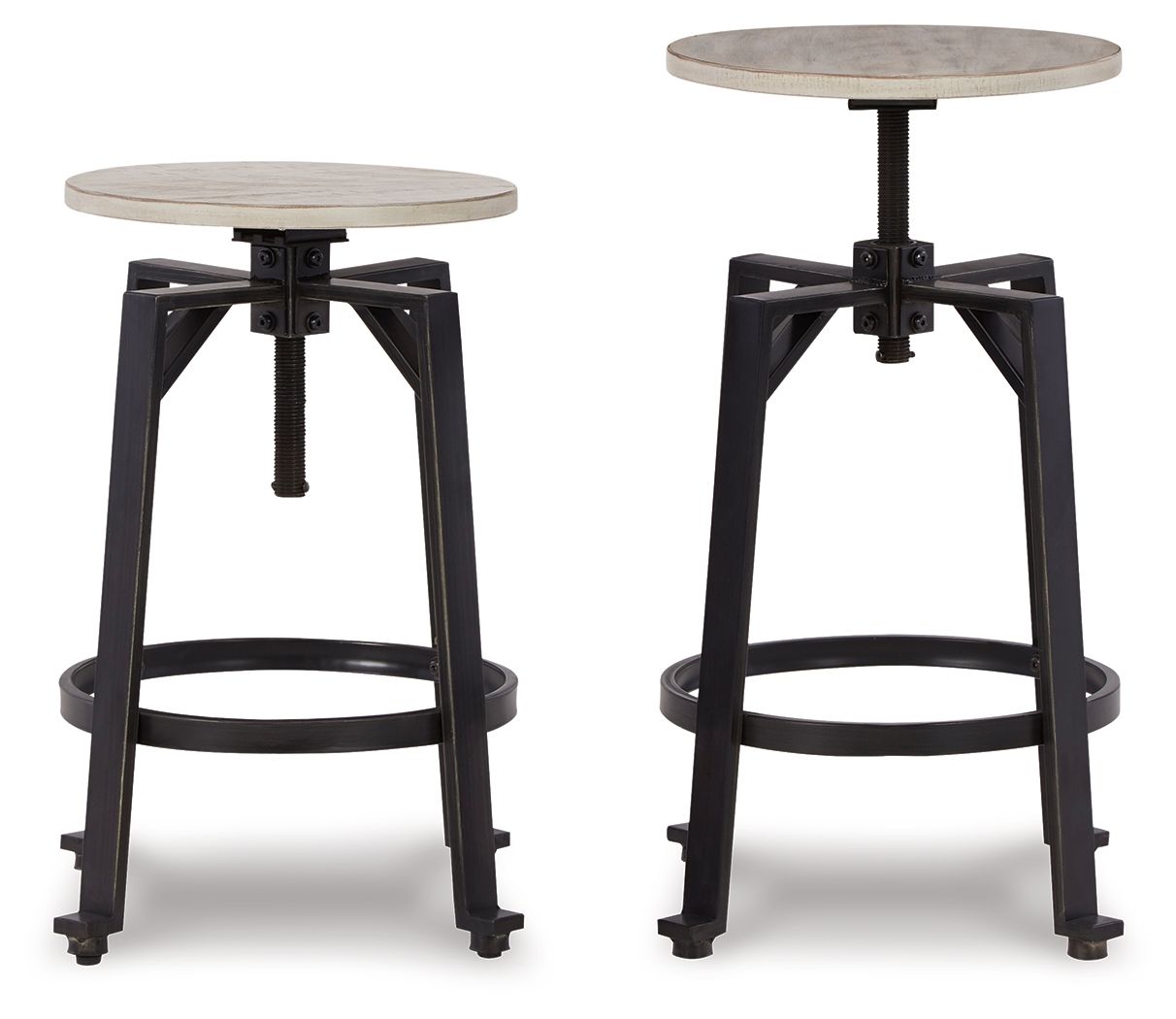 Karisslyn - Whitewash / Black - Swivel Stool (Set of 2) by Signature Design by Ashley® | Bel Furniture