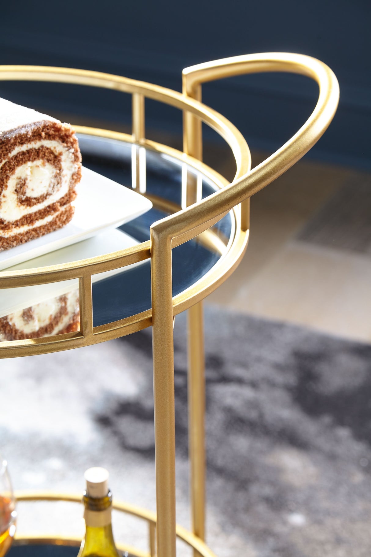 Wynora - Gold - Bar Cart by Signature Design by Ashley® | Bel Furniture