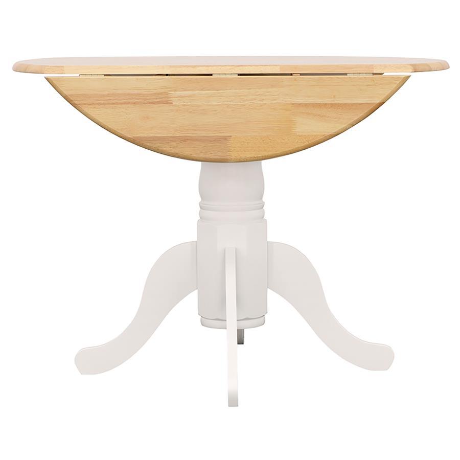 Allison - Round Drop Leaf Extension Dining Table - White by CoasterEveryday | Bel Furniture