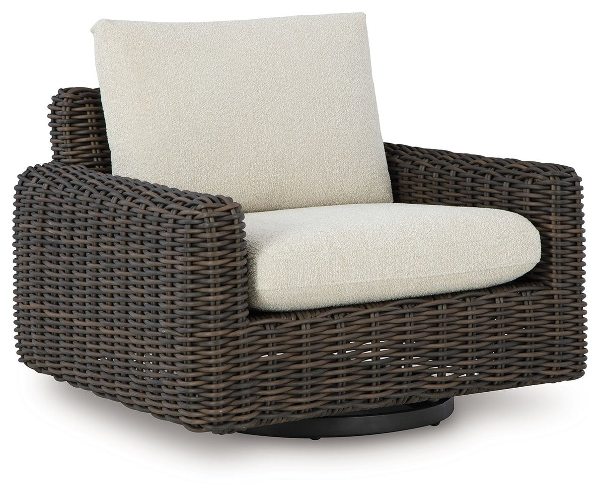 Kimora - Beige / Dark Brown - Swivel Glider Lounge With Cushion by Signature Design by Ashley® | Bel Furniture