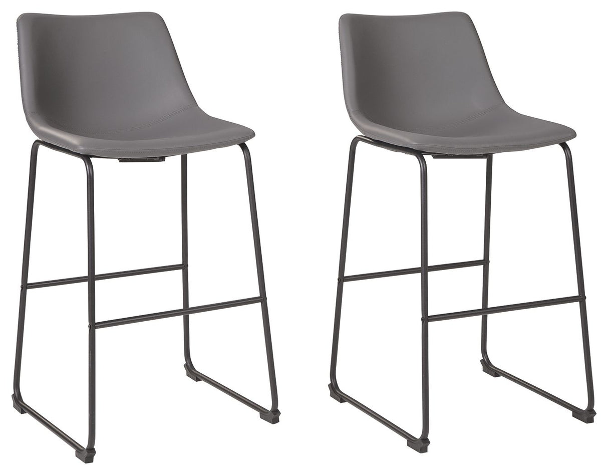 Centiar - Upholstered Barstool (Set of 2) Gray 19''W x 22''D x 40''H by Signature Design by Ashley® | Bel Furniture