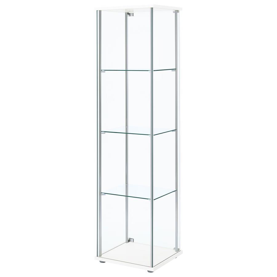 Bellatrix - 4-Shelf Clear Glass Curio Cabinet by CoasterEveryday | Bel Furniture