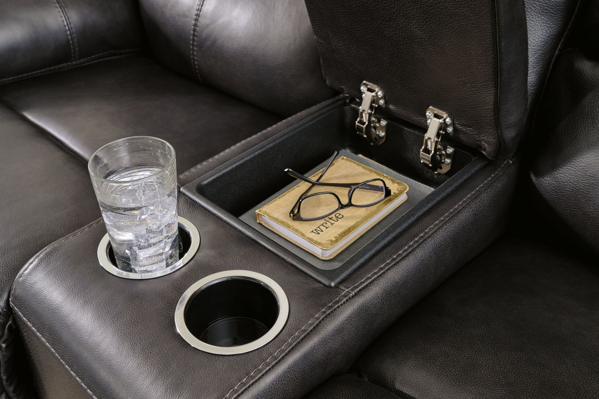 Mountainous - Eclipse - Power Reclining Loveseat With Console /Adj Headrest by Signature Design by Ashley® | Bel Furniture