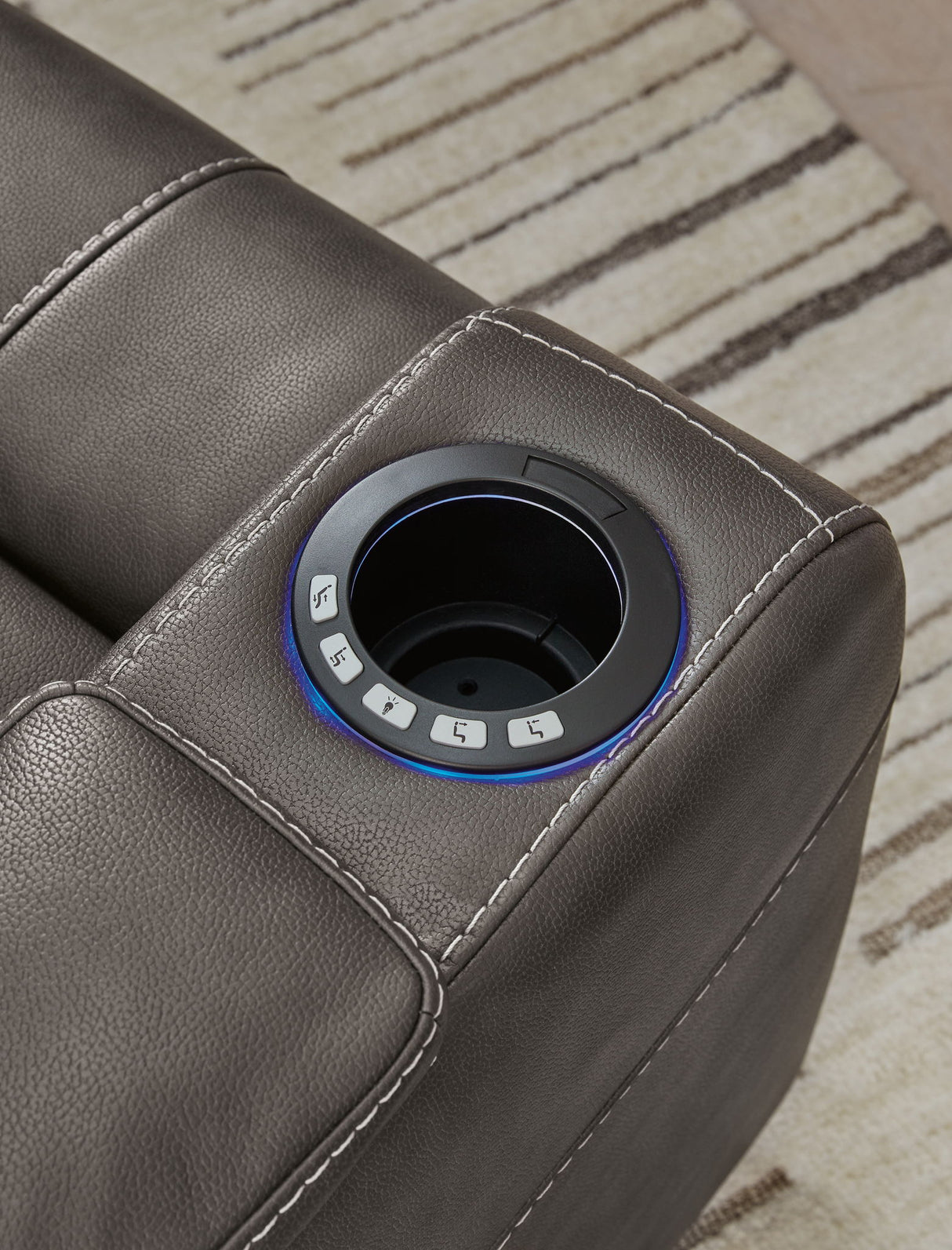 Feazada - Power Recliner With Adj Headrest - Shadow