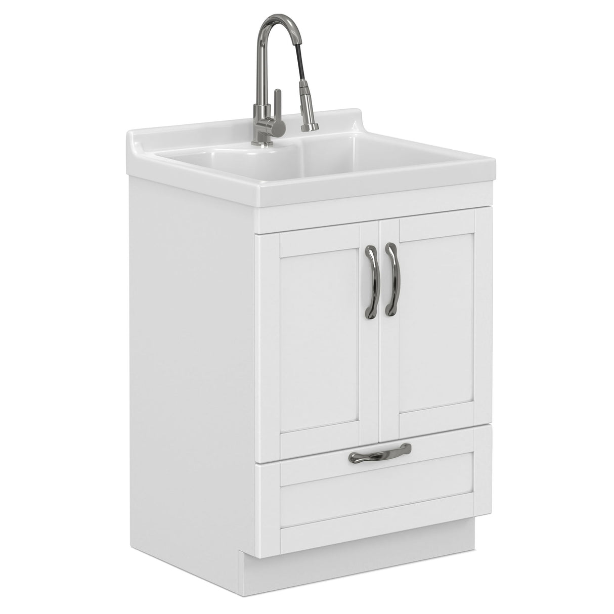 Maile - Laundry Utility Sink And Cabinet With Sink - White