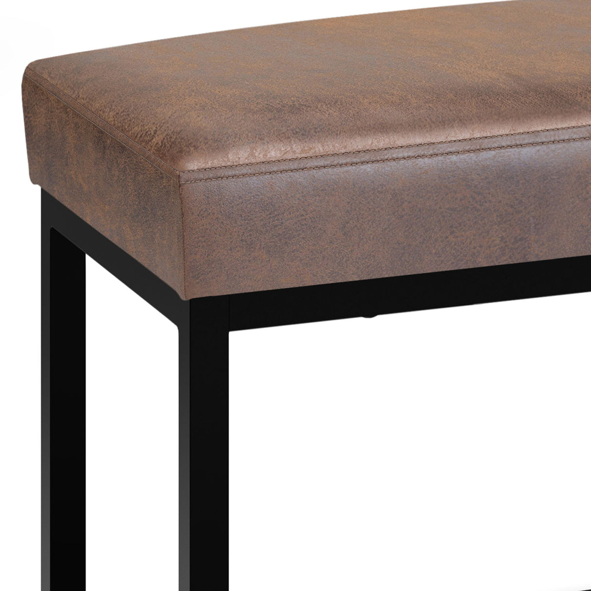 Reynolds - Bench - Distressed Chestnut Brown by Simpli-Home | Bel Furniture