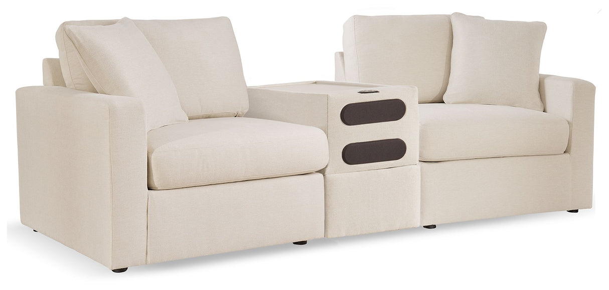 Modmax - Oyster - Sectional White 3 Pc. Sectional With Audio System Console by Signature Design by Ashley® | Bel Furniture