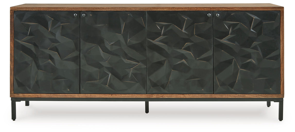 Dorannby - Black / Brown - Accent Cabinet by Signature Design by Ashley® | Bel Furniture