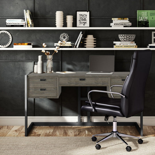 Hampden - Desk - Weathered Gray by Simpli-Home | Bel Furniture