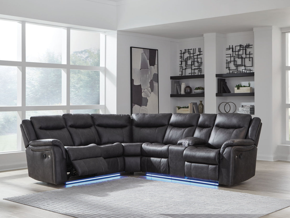 Sultan Meadow - Carbon - 2-Piece Reclining Sectional by Signature Design by Ashley® | Bel Furniture