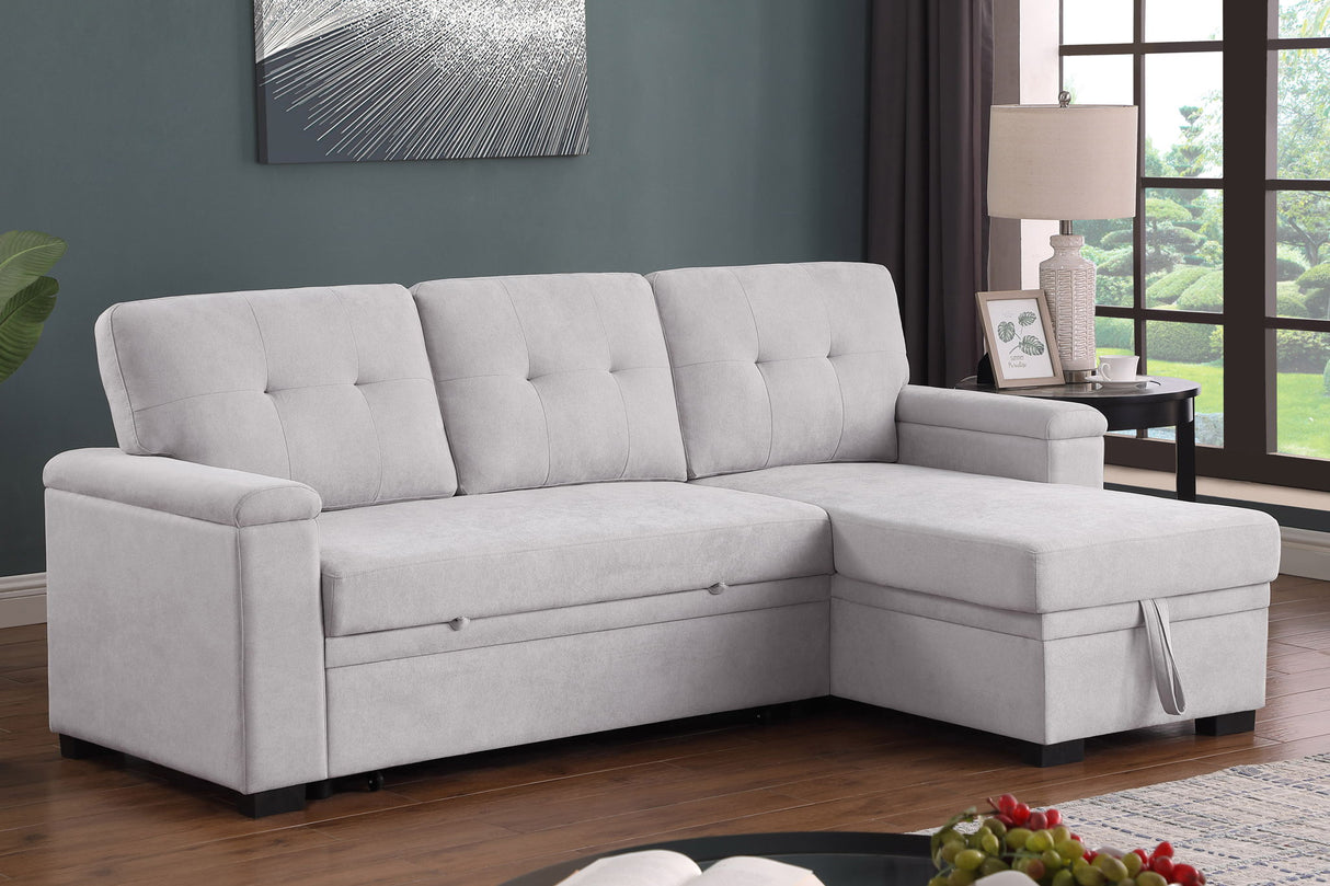 Lucca II - 84.5"W Reversible Sleeper Sectional Sofa with Storage Chaise by Lilola Home | Bel Furniture
