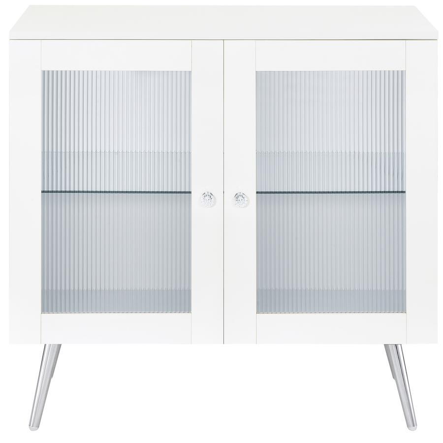Nieta - 2 Door Engineered Wood Accent Cabinet - White High Gloss by Coaster Fine Furniture | Bel Furniture